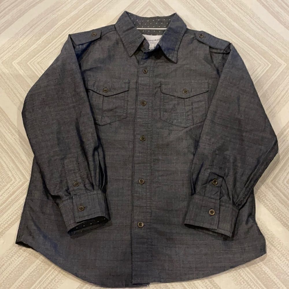 Paper Denim & Cloth Boys Dark Grey Button Down